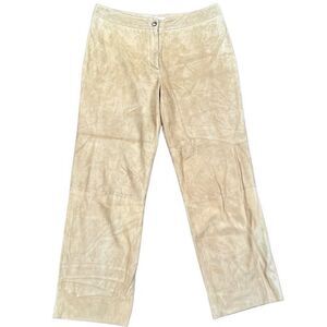 S Max Mara Women’s Tan Leather Lined Pants 14
